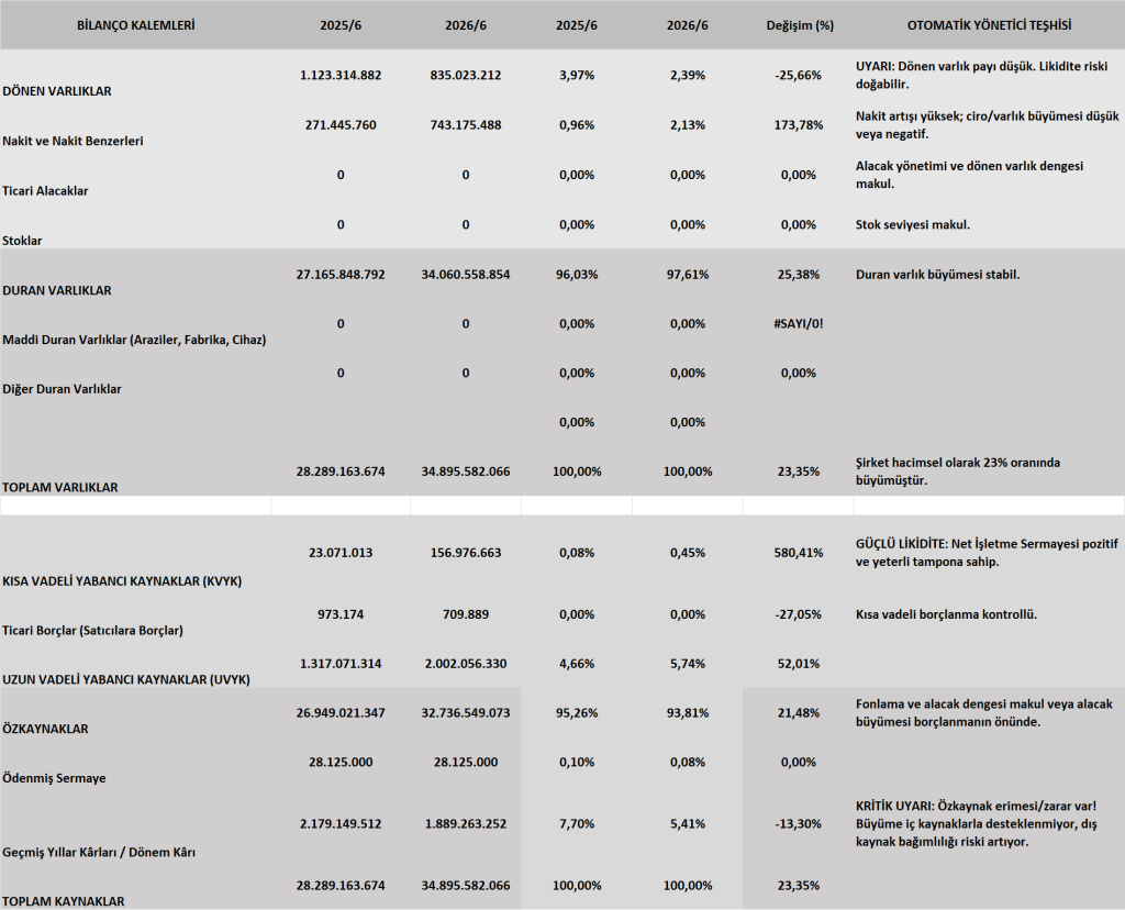 BRYAT BİLANÇO ANALİZİ 2026/6 image